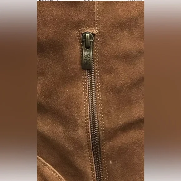 EUC! FRANCO FORTINI Capri Size 11 Cognac Brown Suede Knee High Boots 3.5" Heel - Picture 2 of 13